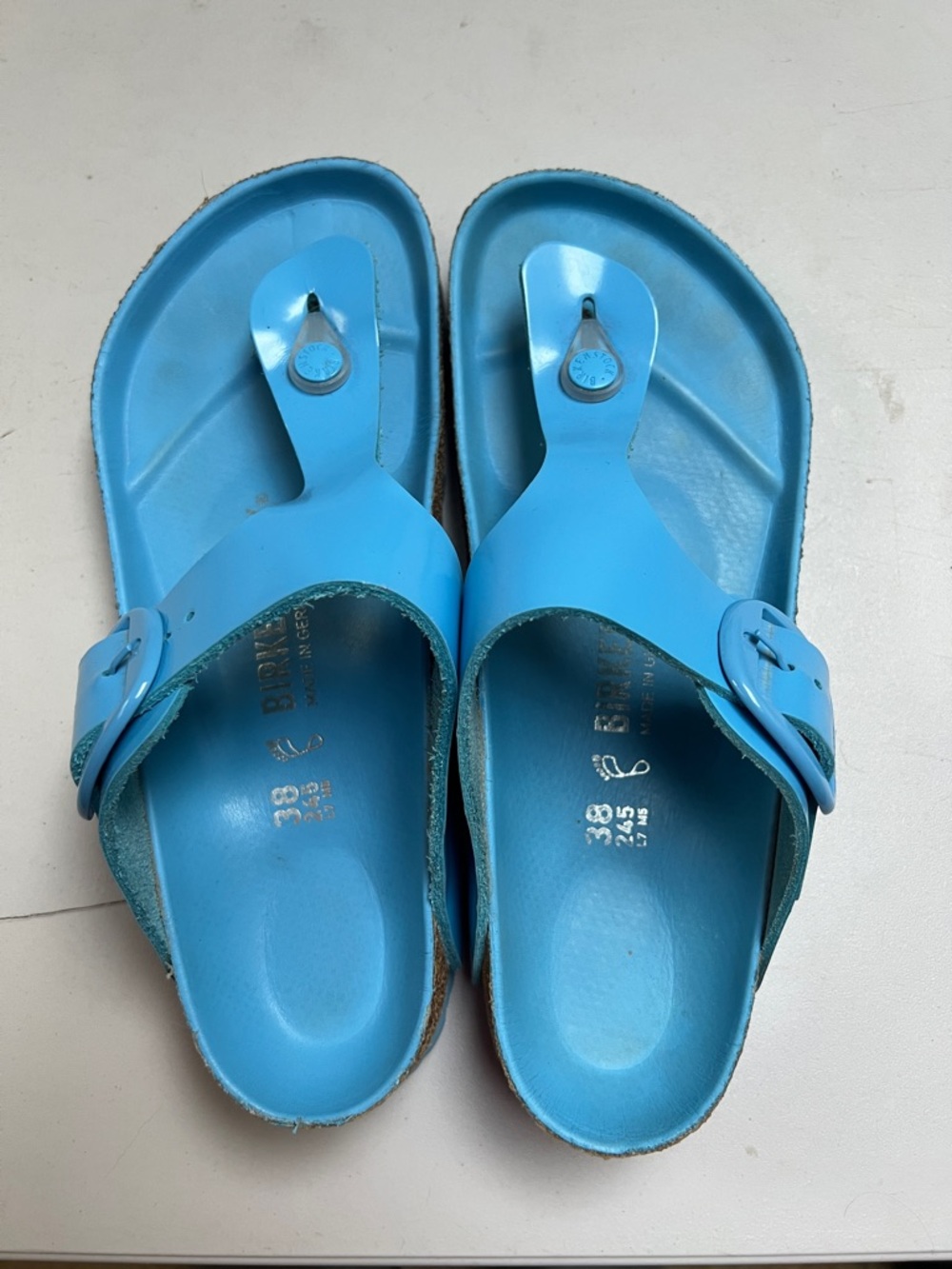 Sea blue Birkenstock Gizeh sz 38